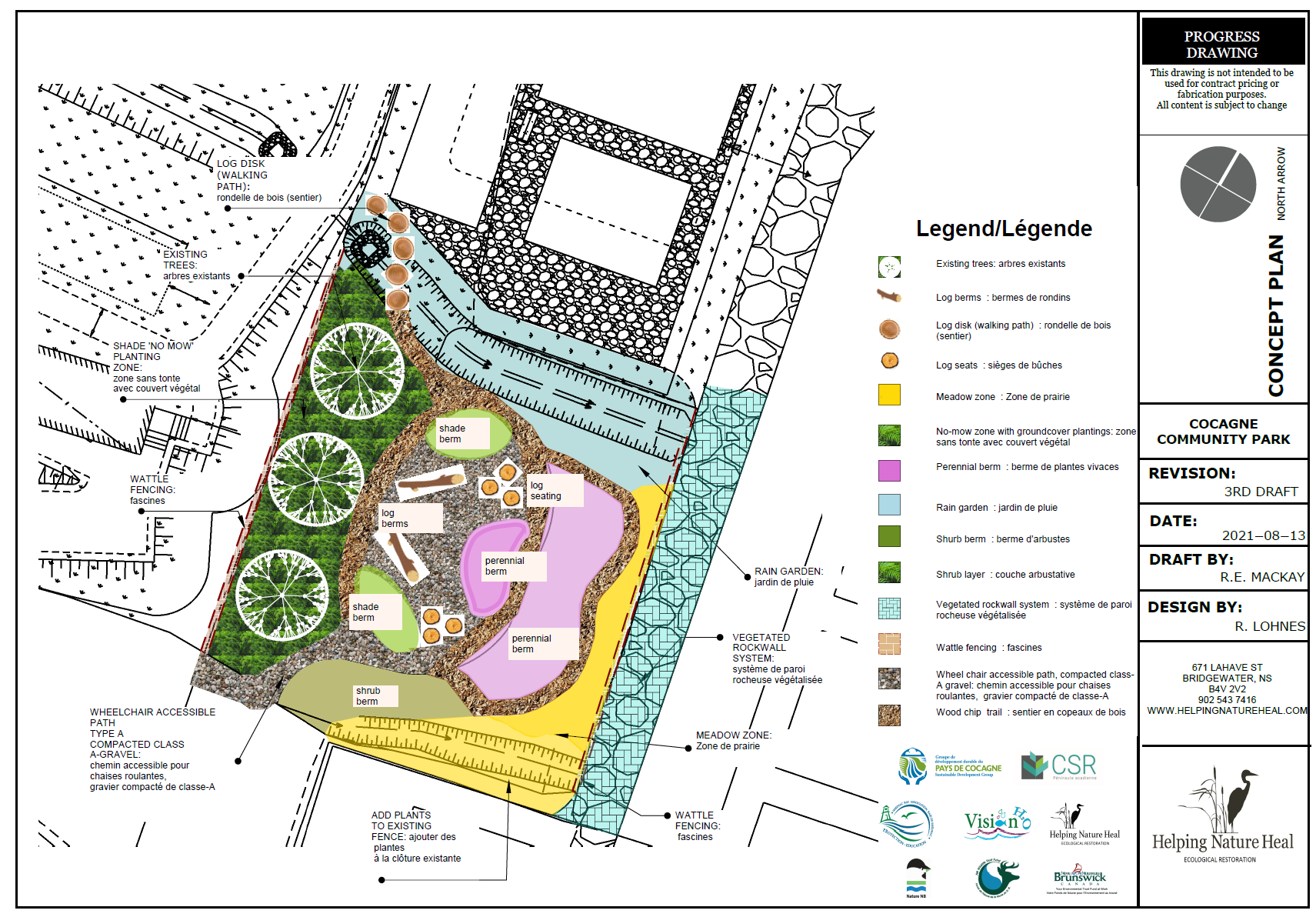 Architectural style landscaping plan of park